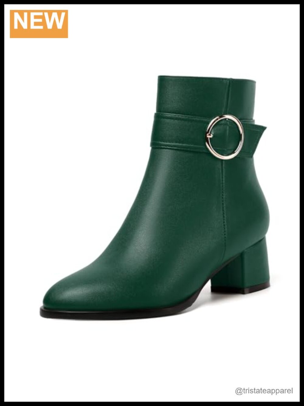 Matte Zip Round Toe Chunky Low Heel Ankle Boots